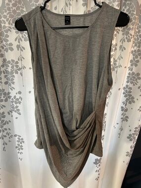 Emery & Rose Charcoal Gray Draped Sleeveless Tank